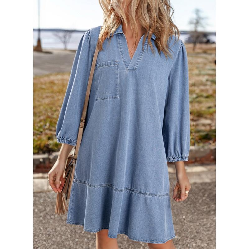 Eleanor Denim Babydoll Dress