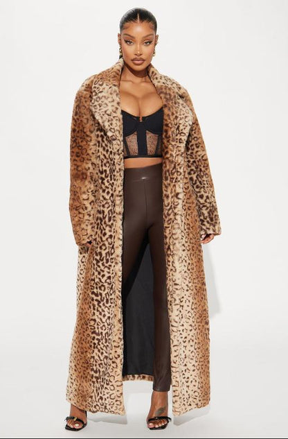 Valentina Leopard Faux Fur Coat