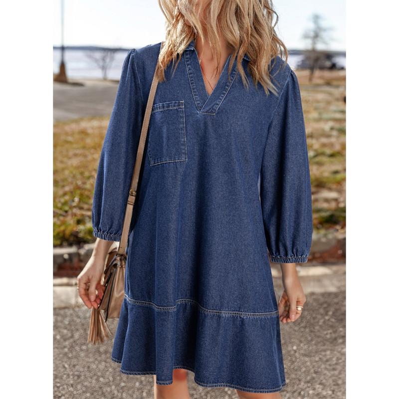 Eleanor Denim Babydoll Dress
